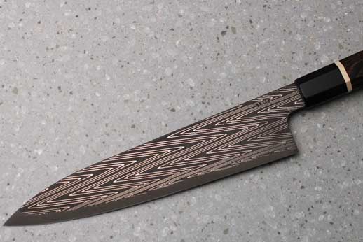 210mm gyuto stainless damascus with 19c27 core, wenge handle