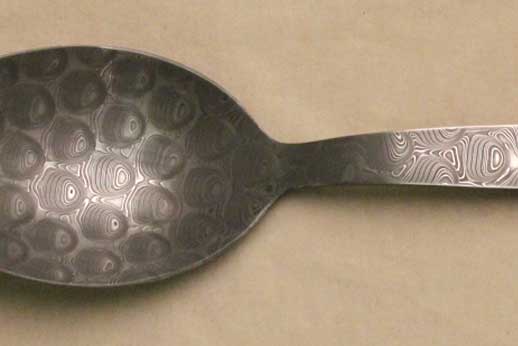 Bubblewrap stainless damascus spoon